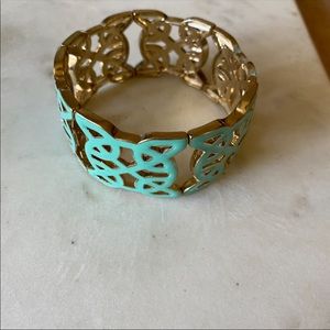 Bracelet stretchy. Color aqua and gold